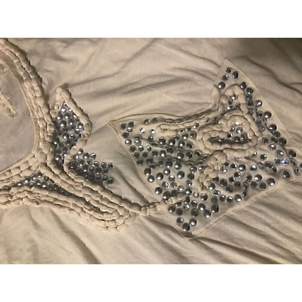 Marlene Birger Studded Rhinestone Short Sleeve Shirt S - Picture 7 of 8